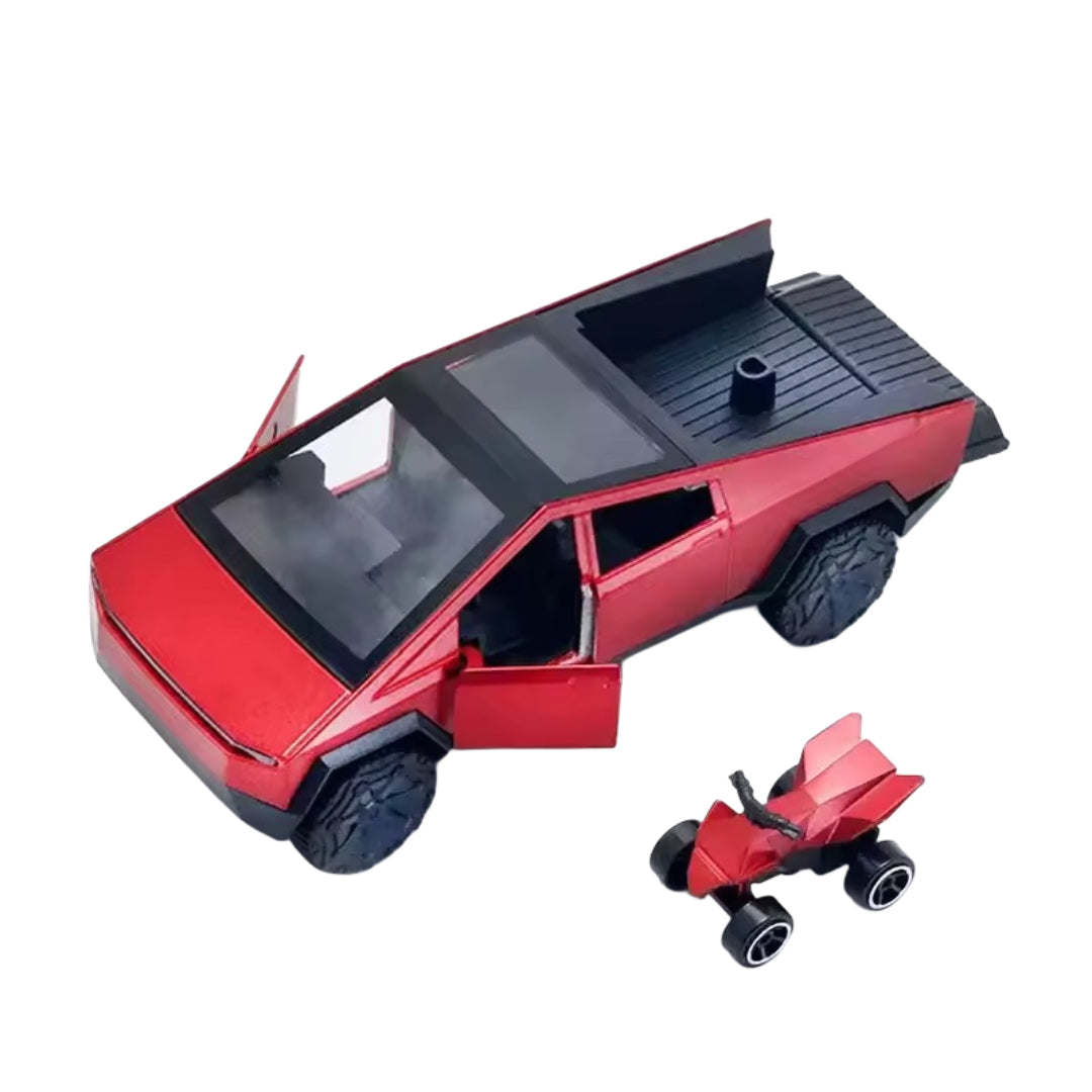 Tesla Cybertruck de Fricción con Cyberquad Escala 1:36